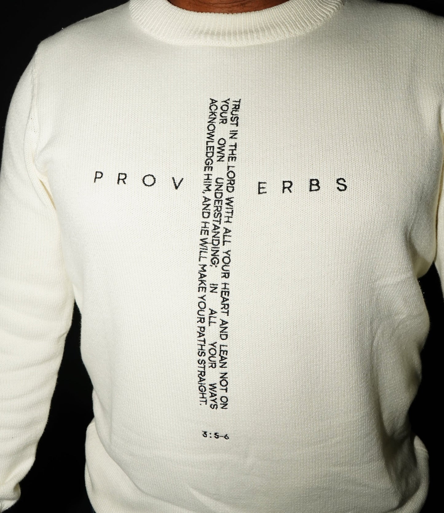 Ivory Proverbs 3:5-6 Sweater
