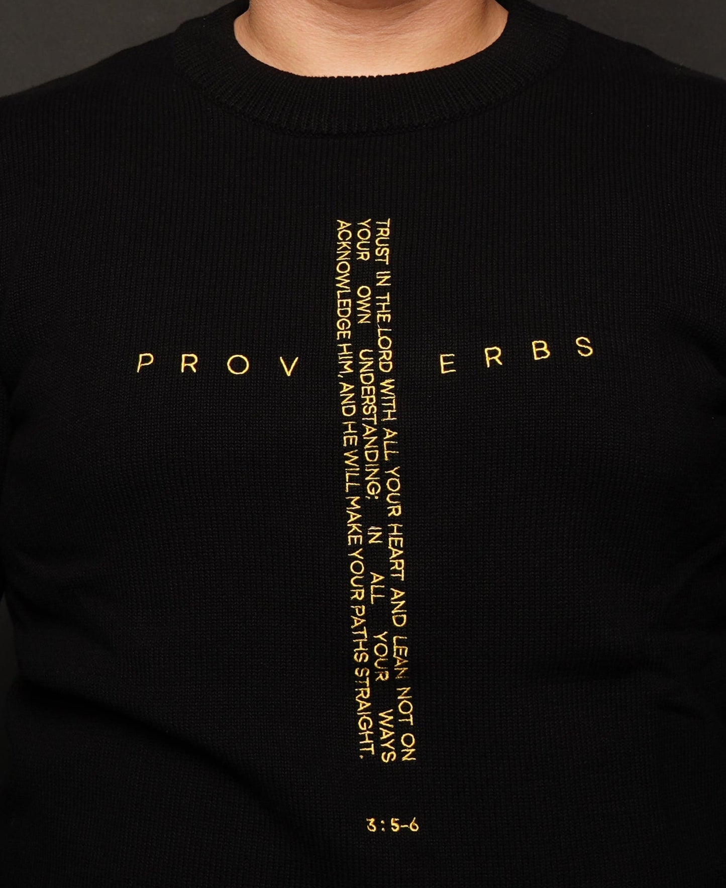 Black Proverbs 3:5-6 Sweater