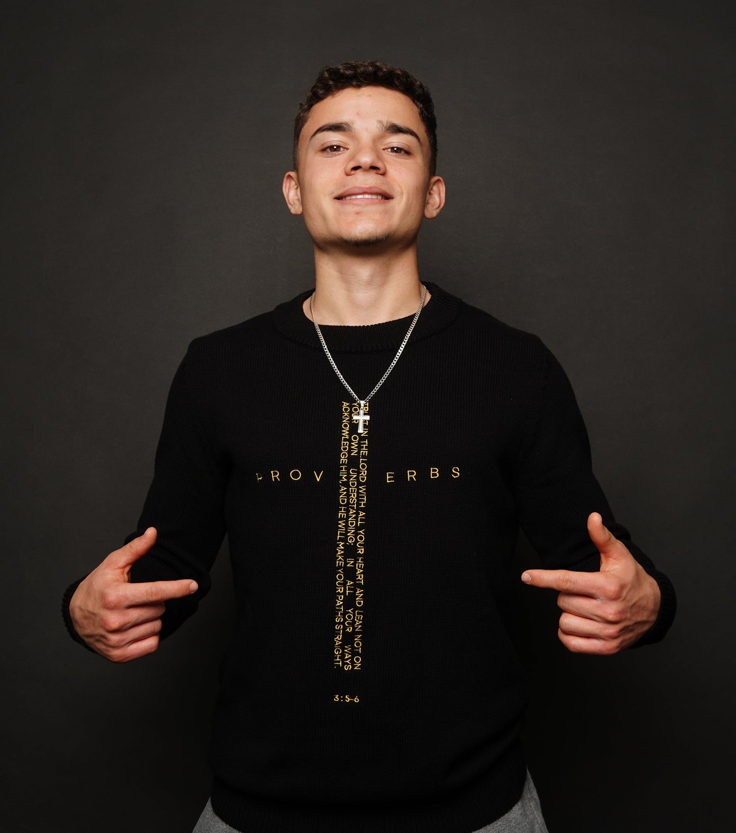 Black Proverbs 3:5-6 Sweater